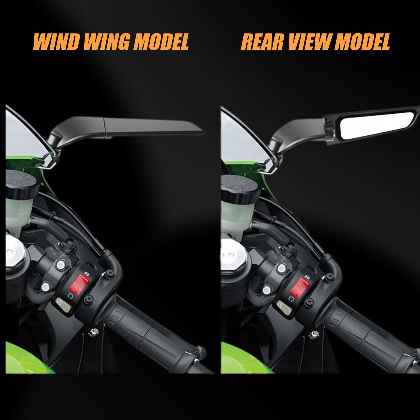 Motorcycle Rear View Mirrors LED Turn Signal Stealth Mirrors 360° Rotating Compatible with CBR300R/CBR500R/CBR600RR/CBR1000RR/Ninja 300 400 650/GSXR 600 750