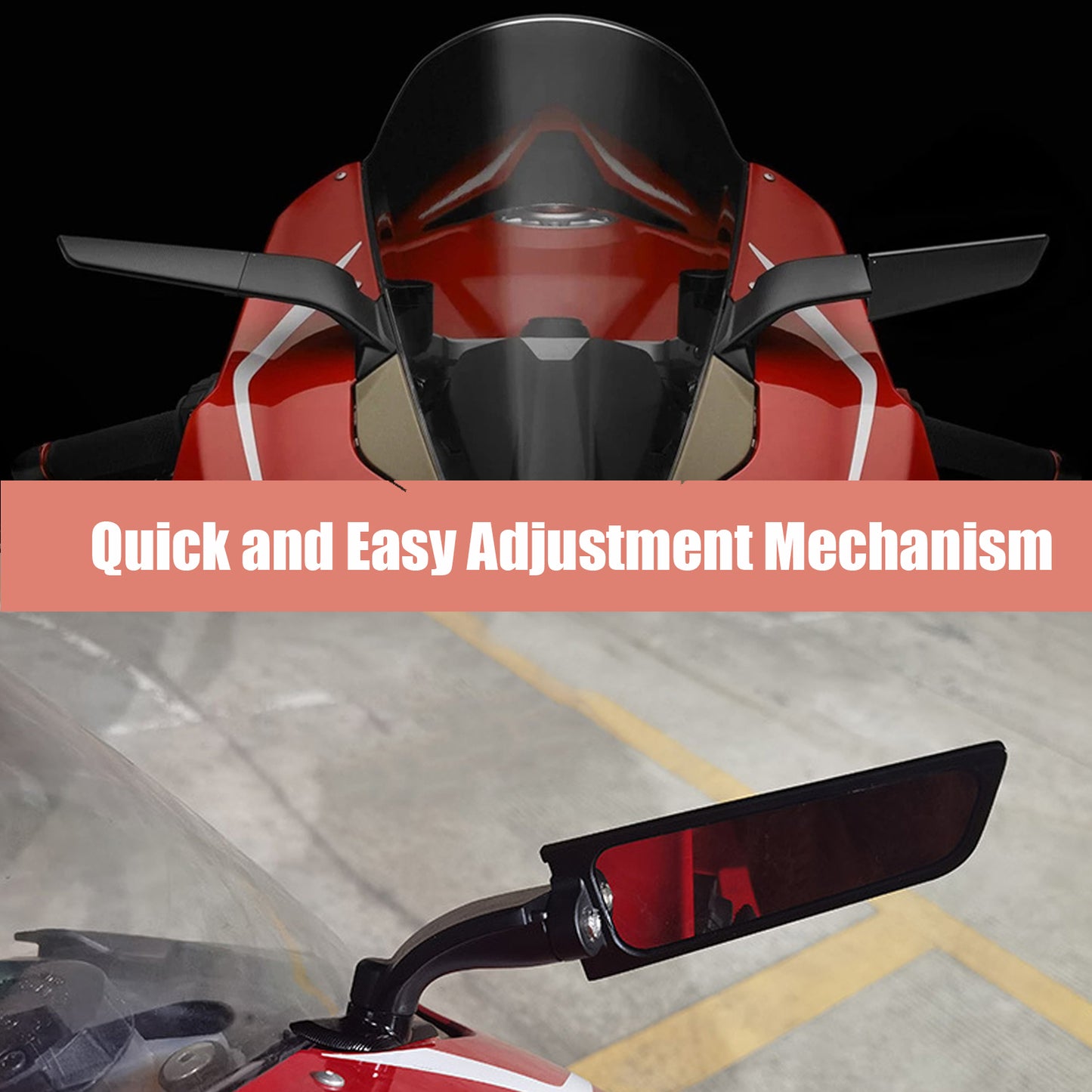 Motorcycle Rear View Mirror With LED Light Compatible with Ducati Panigale 959 16-20 Panigale 1299 15-18 Panigale V2 20-22 Panigale V4 18-22