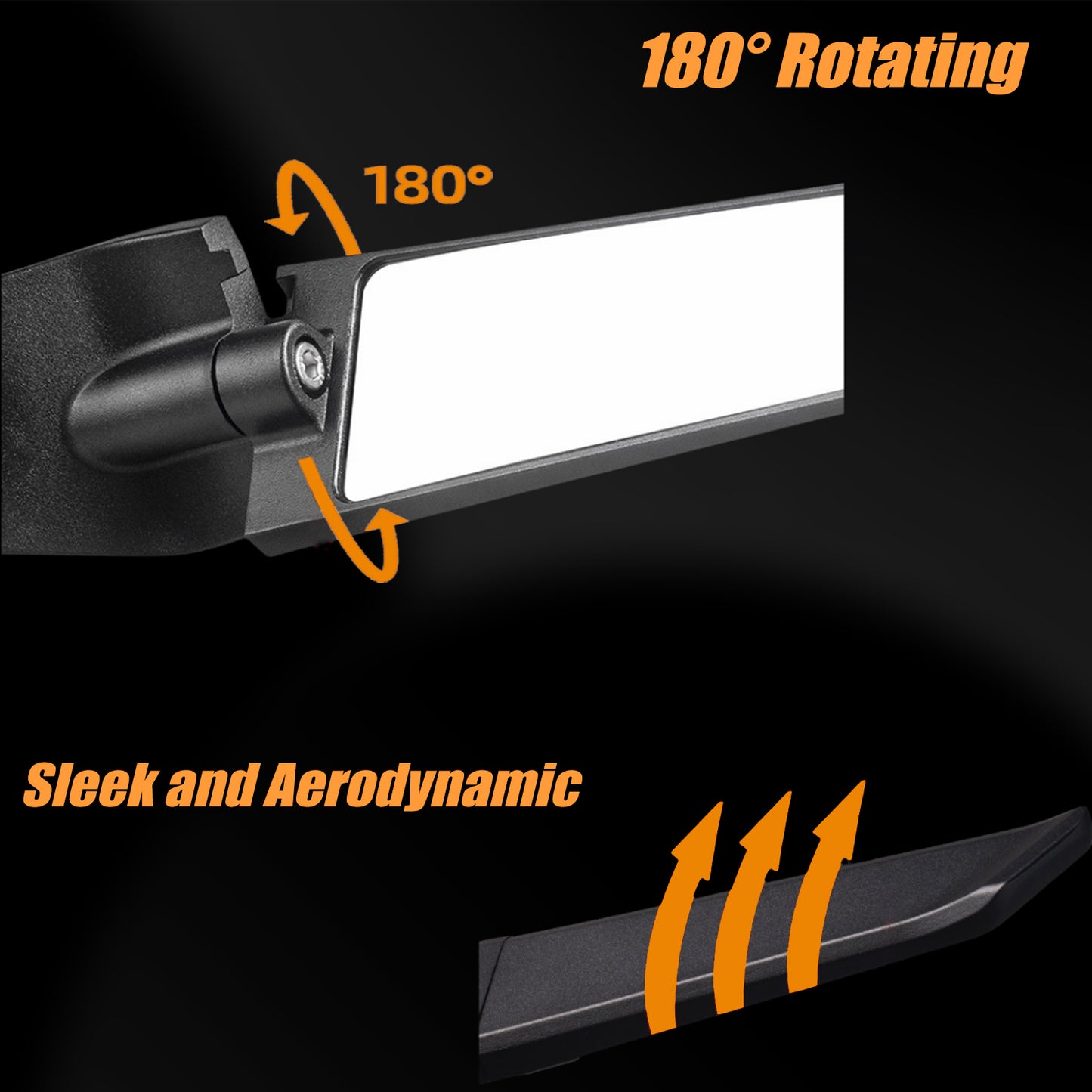 Motorcycle Rear View Mirrors Stealth Mirrors 180° Rotating Compatible with Ninja 400/650 ZX6R/ZX10R CBR250R/CBR500R/CBR650R/CBR1000R / GSXR 600 750 1000