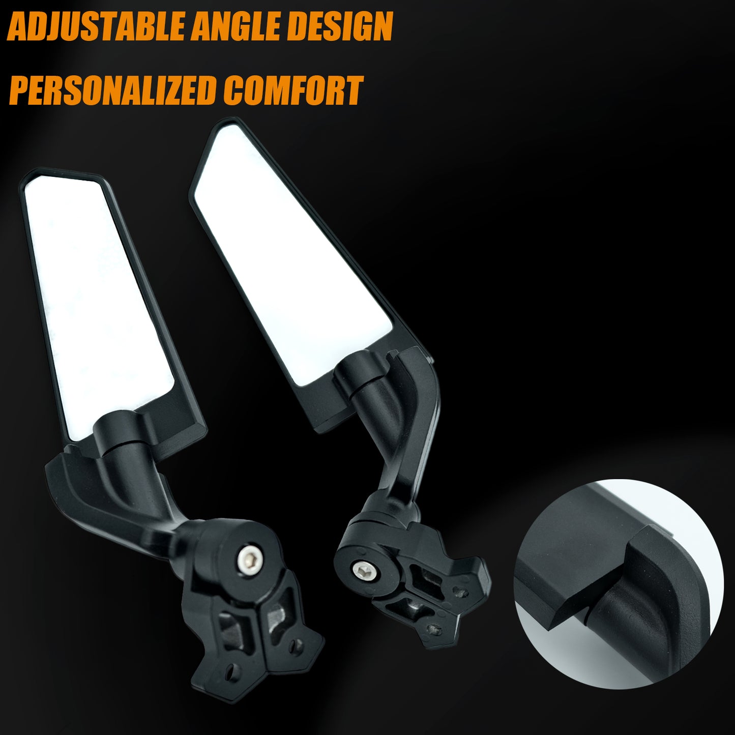 Motorcycle Rear View Mirrors Stealth Mirrors 180° Rotating Compatible with Ninja 400/650 ZX6R/ZX10R CBR250R/CBR500R/CBR650R/CBR1000R / GSXR 600 750 1000